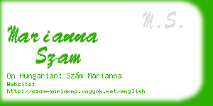 marianna szam business card
